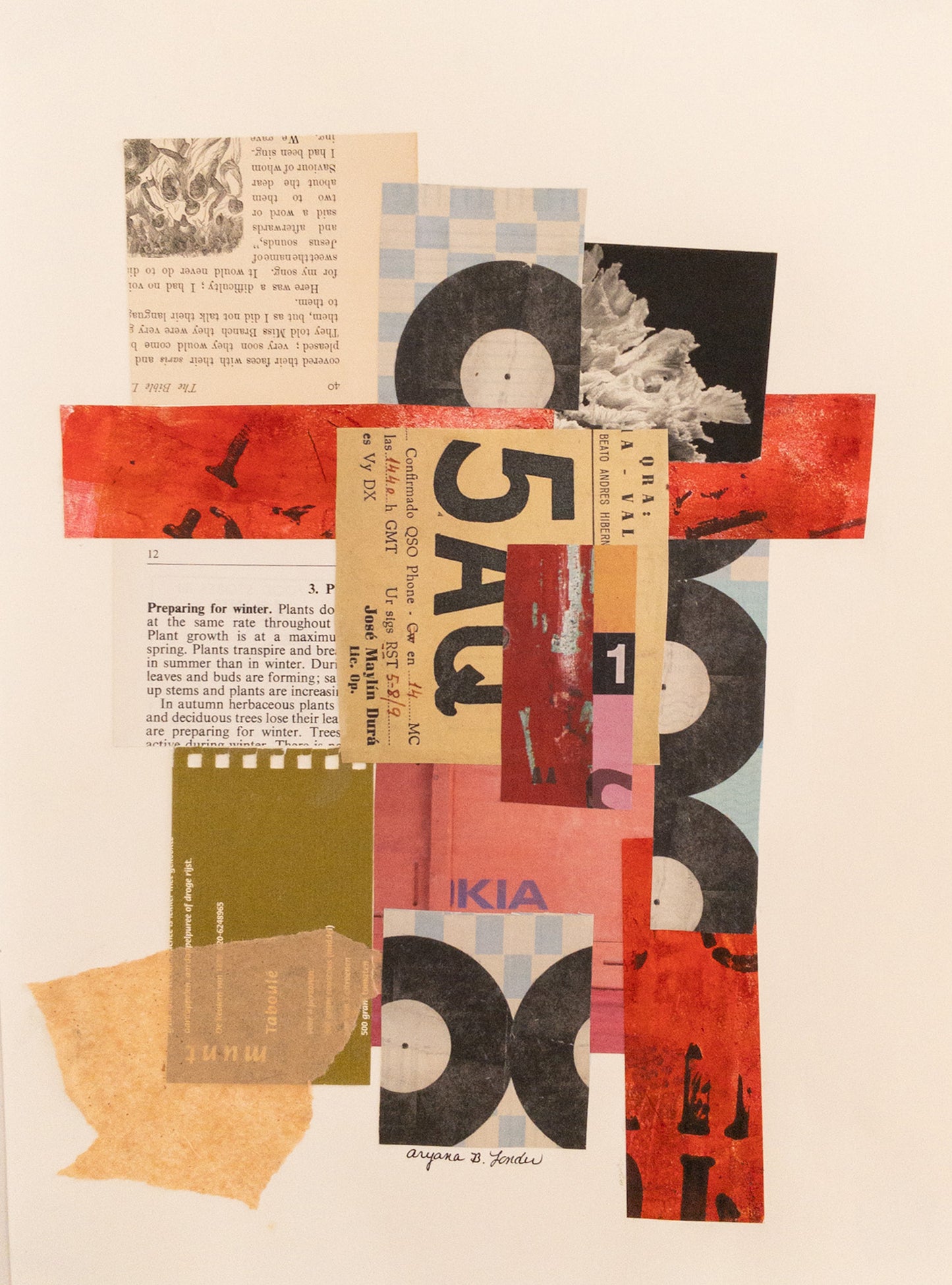 "Amongst It All", 2023, collage, 16 x 12 in. / 40.64 x 30.48 cm.