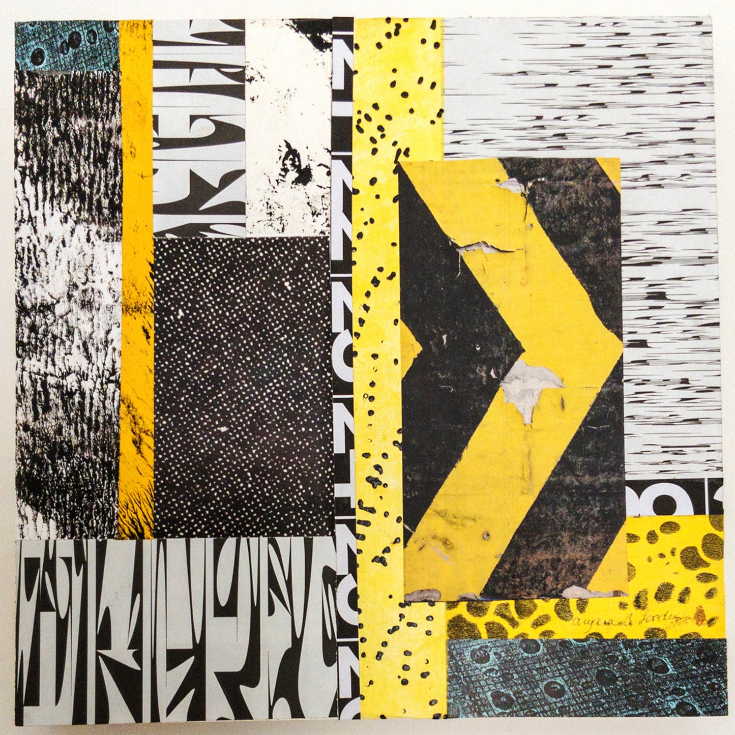 "Walking to the Light", 2025, collage, 8 x 8 in. / 20.32 x 20.32 cm.