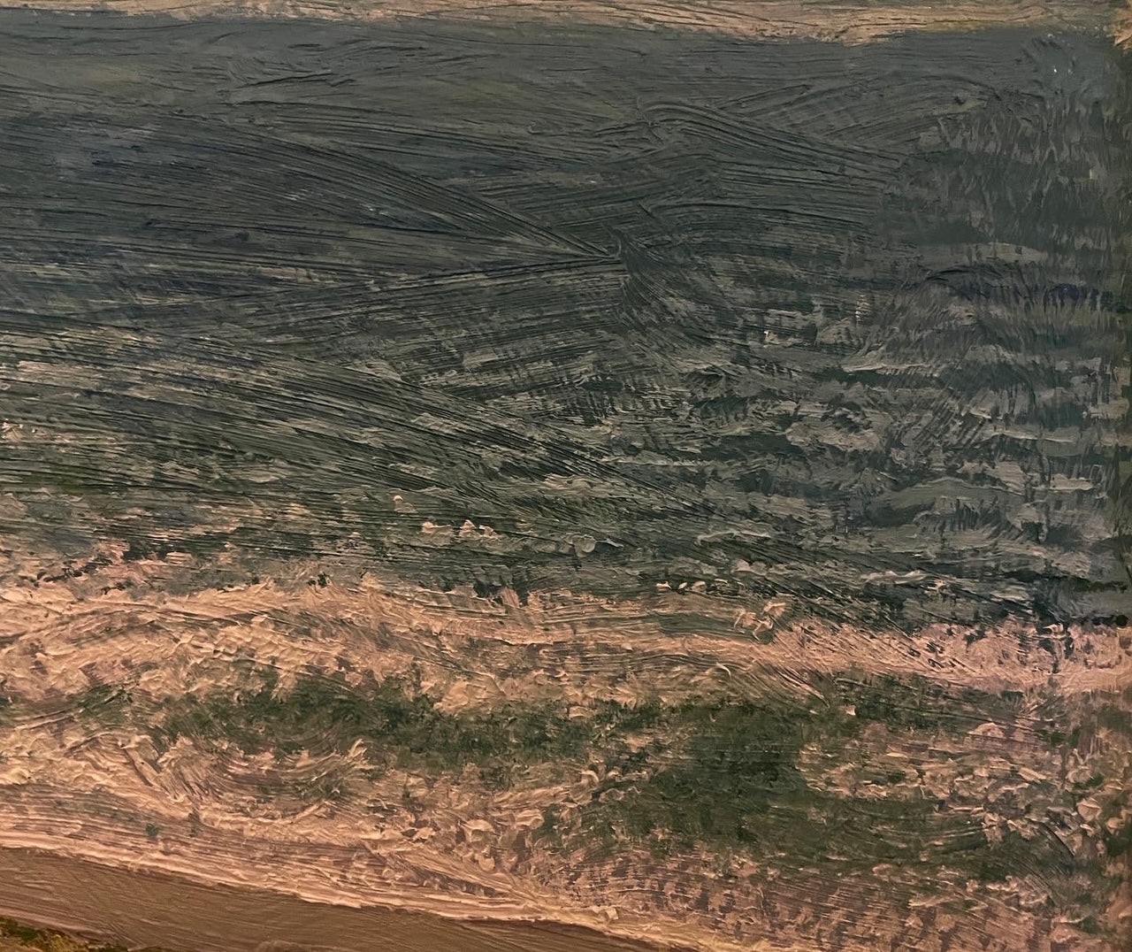 Bay Point Formation at Torrey Pines, 2022, oil on glass in frame, 22 x 30 in. / 55.88 x 76.2 cm.