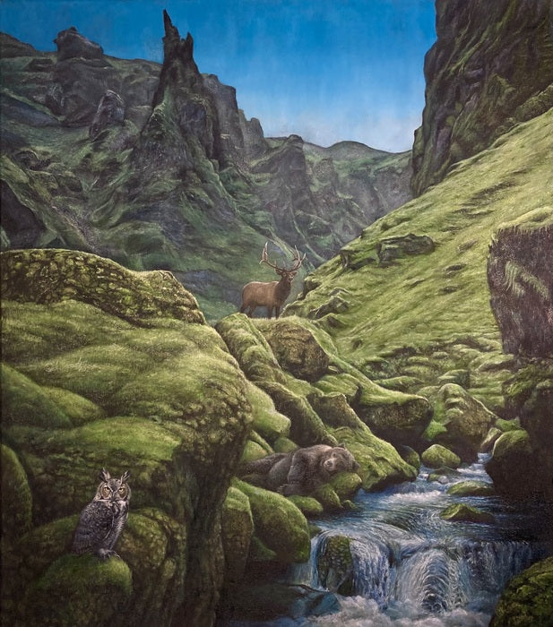 Bear Restin, 2023, oil painting, 48 x 40 in. / 121.92 x 101.6 cm.