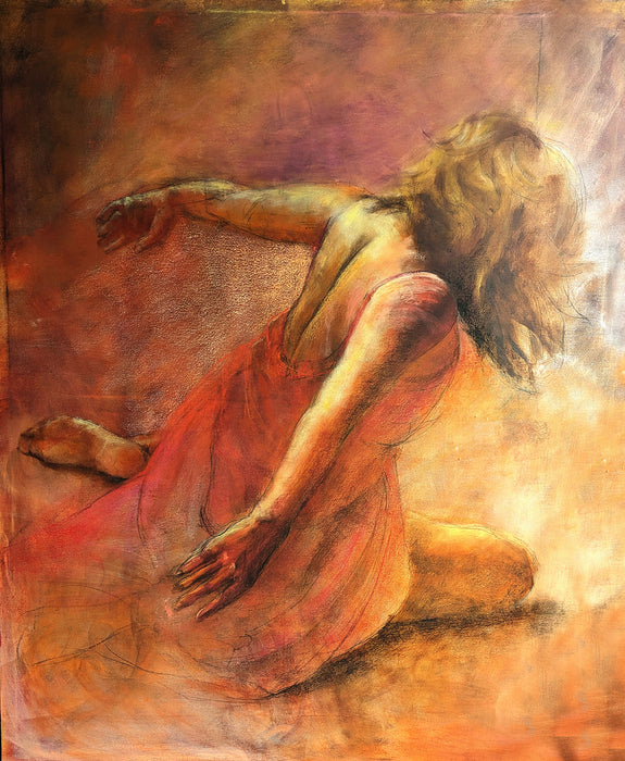 Beauty in Movement-Release, 2024, mixed media on canvas, 60 x 48 in. / 152.4 x 121.92 cm.