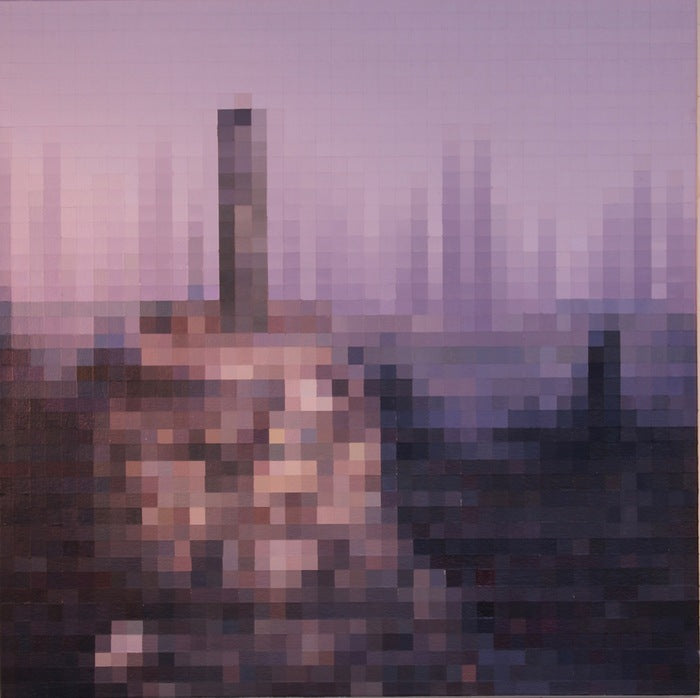 Borobudur Sunrise, 2016, acrylic on canvas, 22 x 22 in. / 55.88 x 55.88 cm.