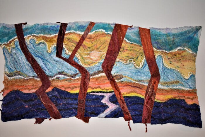 Broken Landscape, 2021, mixed media, 25 x 50 in. / 50.8 x 127 cm.