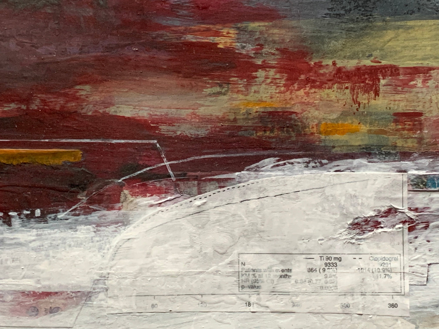 Burning From the Inside, 2023, mixed media, 19 x 24 in. / 48.26 x 60.96 cm.