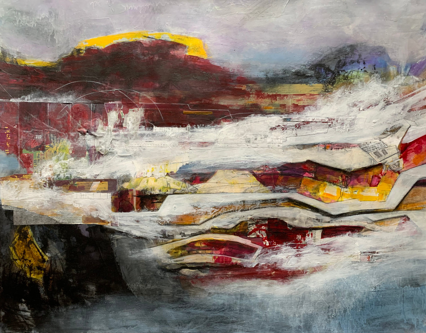 Burning From the Inside, 2023, mixed media, 19 x 24 in. / 48.26 x 60.96 cm.