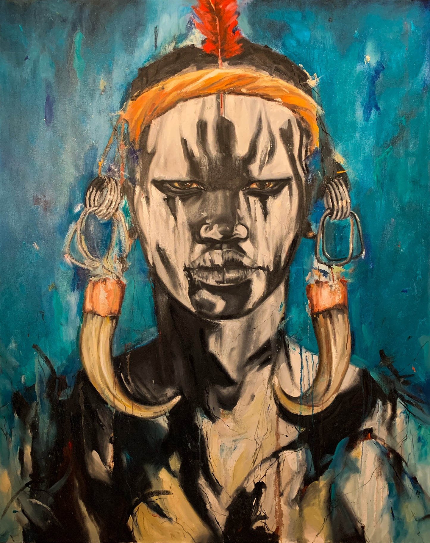 Sankofa, 2024, oil on canvas, 60 x 48 in. / 152.4 x 121.92 cm.