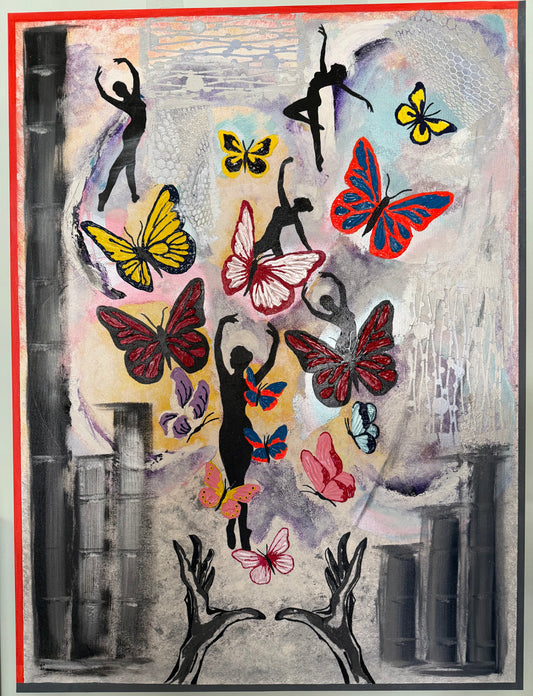 Catch Me If You Can, 2025, acrylic, 36 x 48 in. / 91.44 x 121.92 cm.