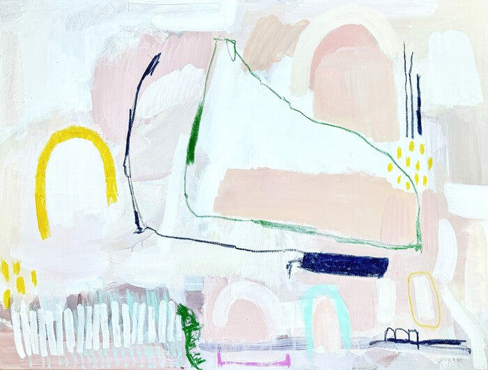 Caterpillar, Sunshine, Cosmo, 2024, minerals and natural resin on canvas, 30 x 40 in. / 76.2 x 101.6 cm.