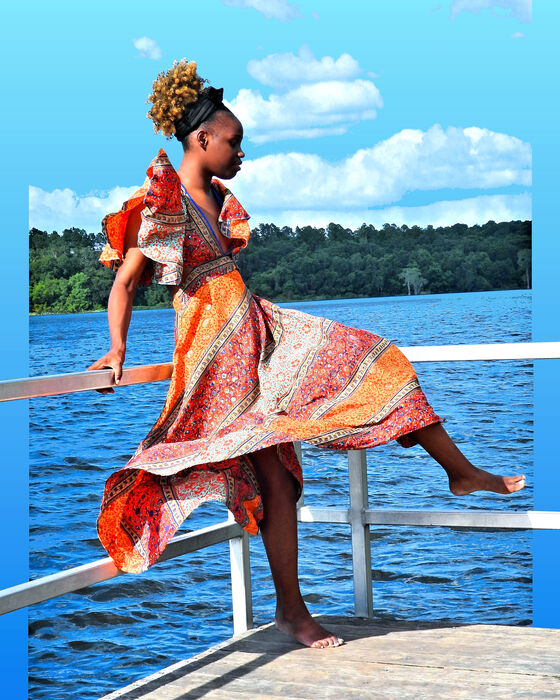 Cat on a Railing #2, 2024, digital photograph, 20 x 16 in. / 50.8 x 40.64 cm.