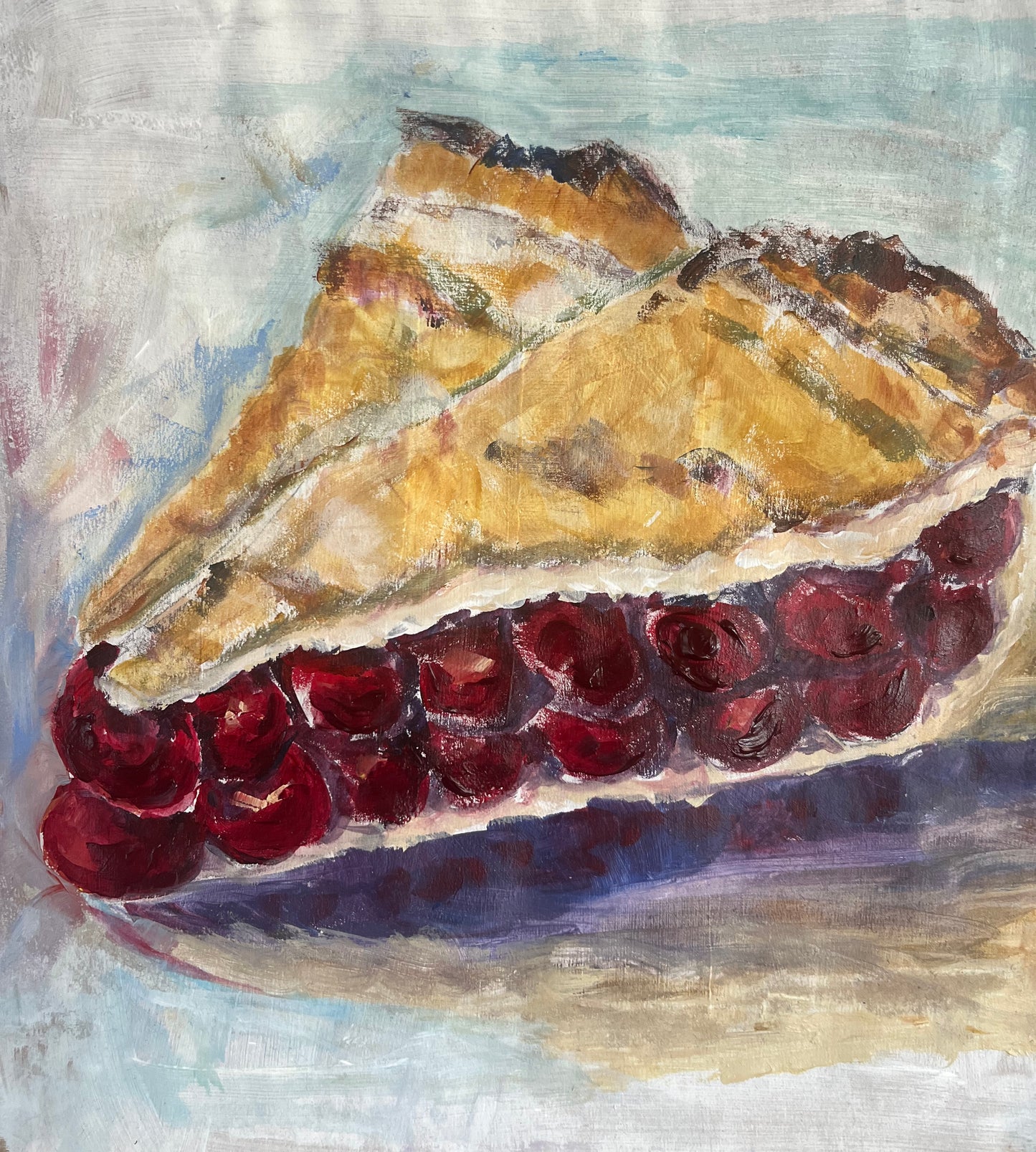 Slice of Cherry, 2023, oil on paper, 12 x 12 in. / 30.48 x 30.48 cm.