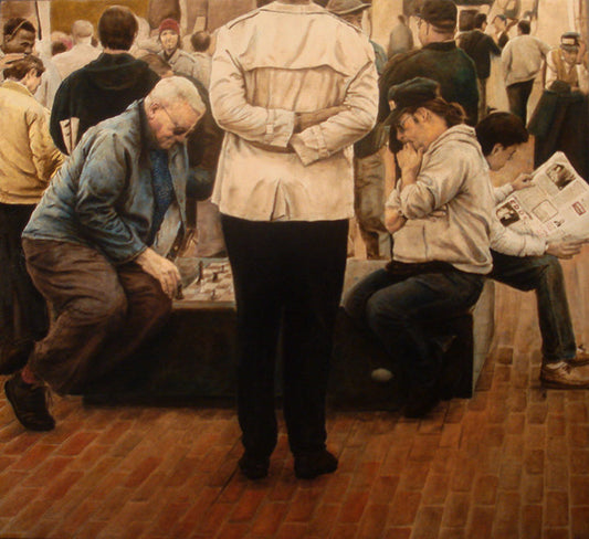 The Chess Players, 2010, oil on canvas, 36 x 36 in. / 91.44 x 91.44 cm.