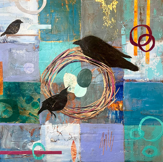 Secrets Revealed, 2023, mixed media, 16 x 20 in. / 40.64 x 50.8 cm.
