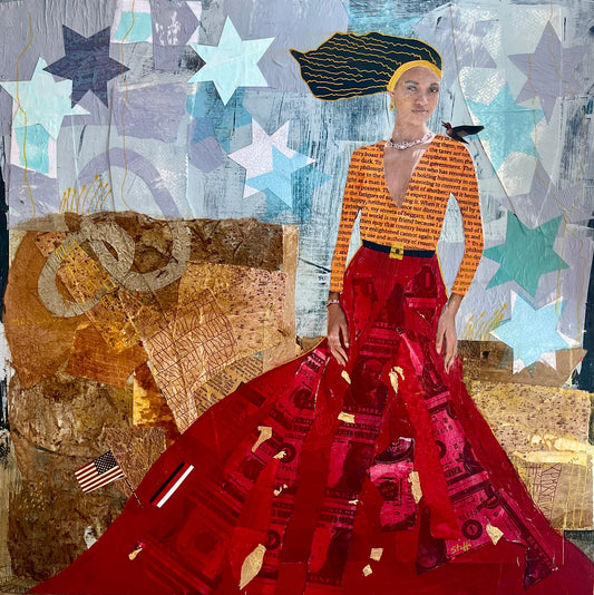 Out of many, One, 2024, mixed media, 20 x 20 in. / 50.8 x 50.8 cm.