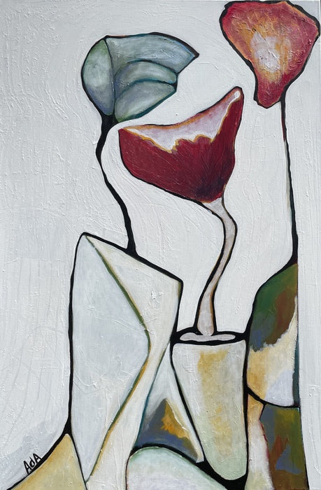 Claret, 2023, mixed media on canvas, 36 x 24 in. / 91.44 x 60.96 cm.