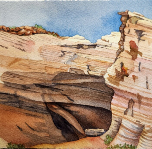 Concavity (Grand Canyon NP), 2024, watercolor, 9 x 10 in. / 22.86 x 25.4 cm.