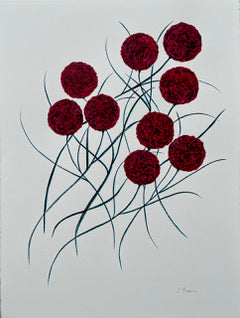 Crimson Floral Illustration, 2021, watercolor on arches watercolor paper, 22 x 30 in. / 55.88 x 76.2 cm.