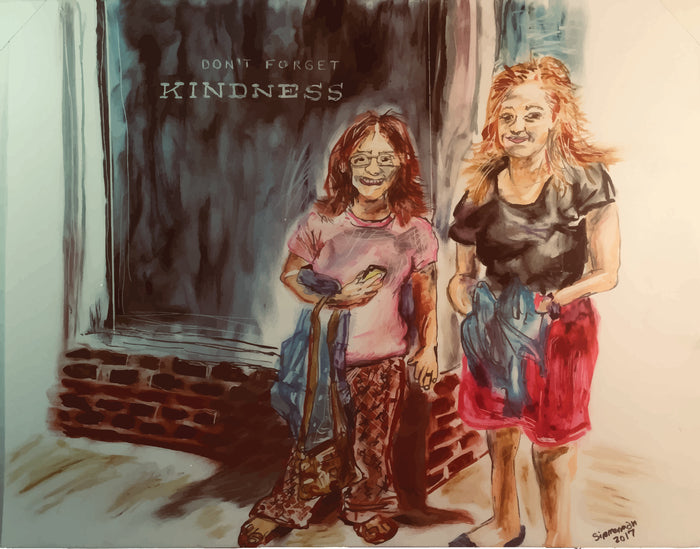 Don't Forget Kindness, 2017, oi pastel on yupo paper, 12 x 9 in. / 30.48 x 22.86 cm.