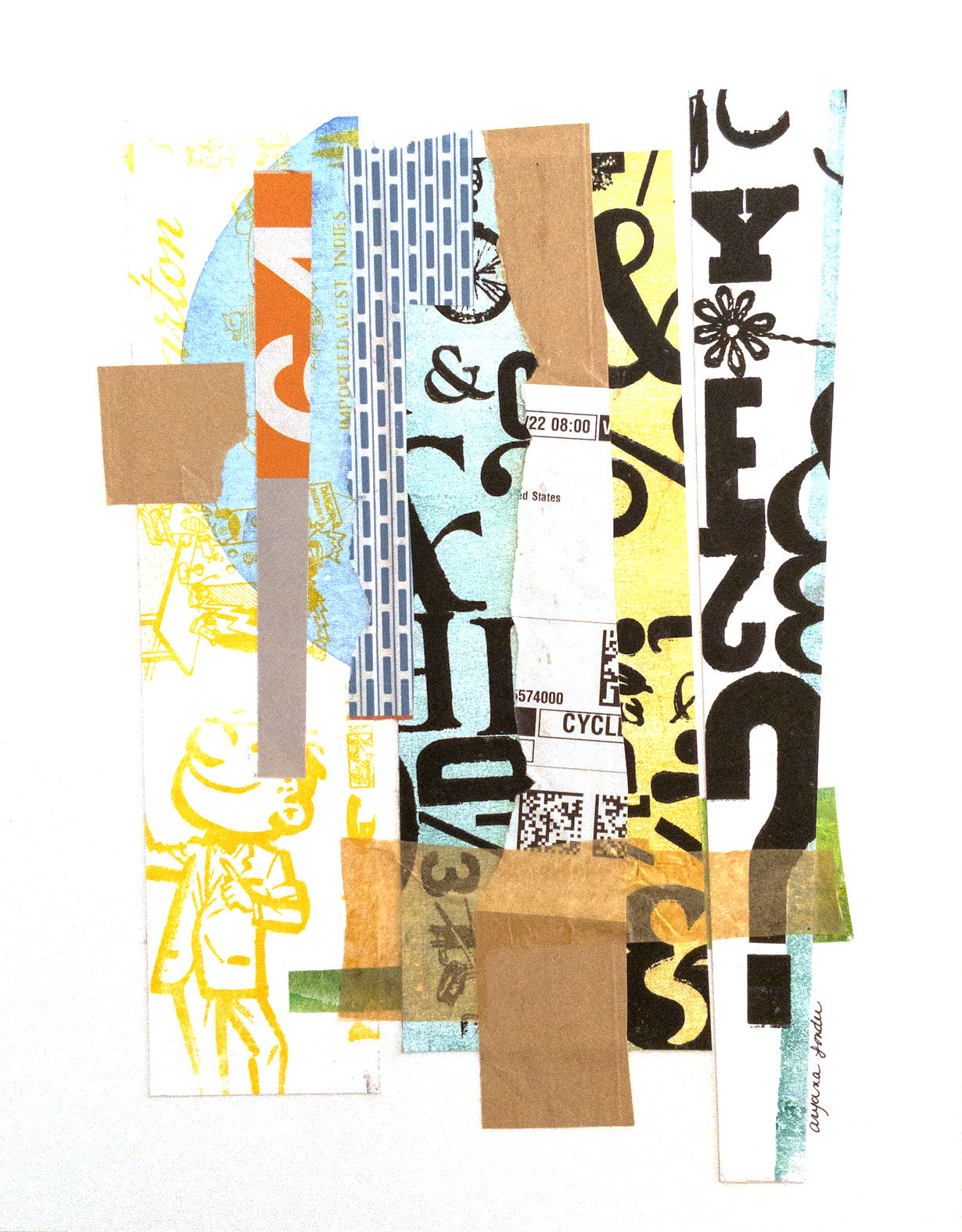 "Don't Mistake My Smile As Weakness", 2023, collage, 14 x 11 in. / 35.56 x 27.94 cm.