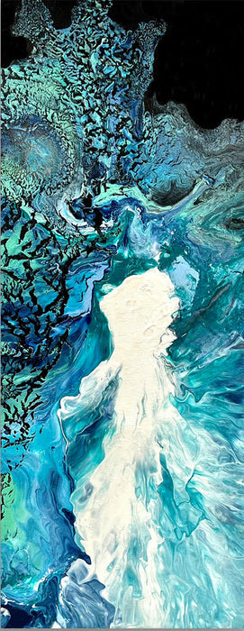 Don't Go Chasing Waterfalls, 2023, acrylic on canvas, 20 x 8 in. / 50.8 x 20.32 cm.