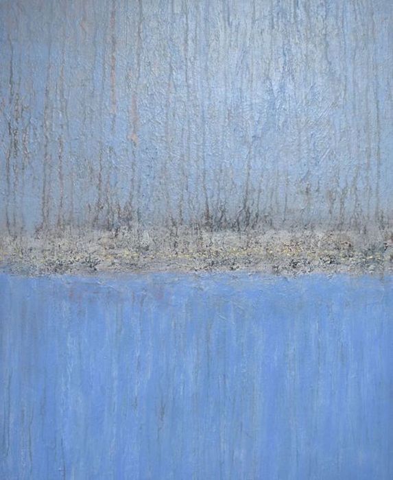 Blue Rain, 2018, acrylic on canvas, 24 x 20 in. / 60.96 x 50.8 cm.