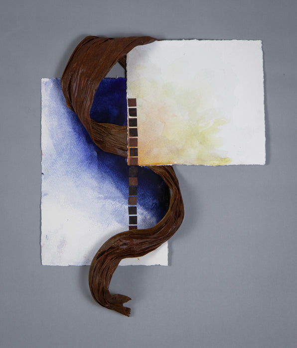 Drain, 2024, mixed media on paper, 10 x 10 in. / 25.4 x 25.4 cm.