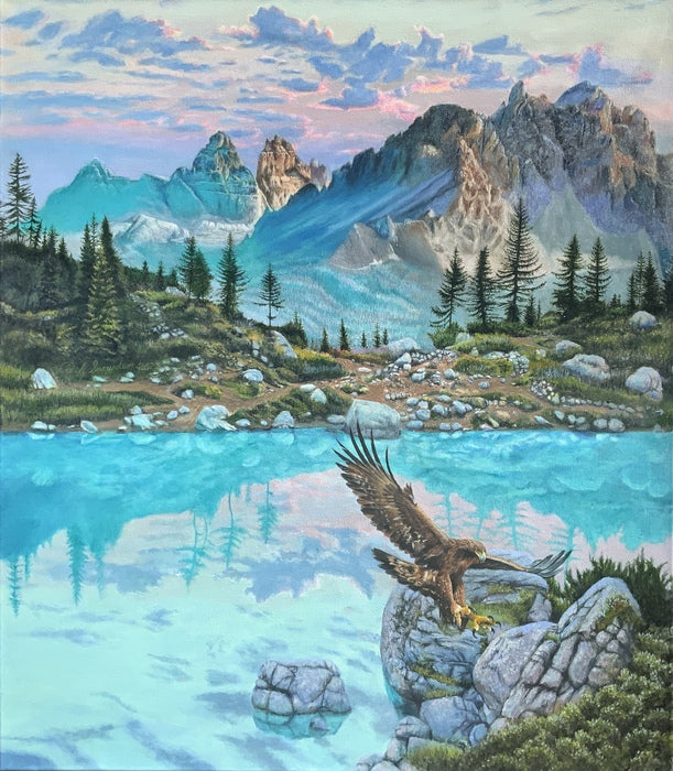 Eagle Hunting, 2023, oil painting, 48 x 40 in. / 121.92 x 101.6 cm.