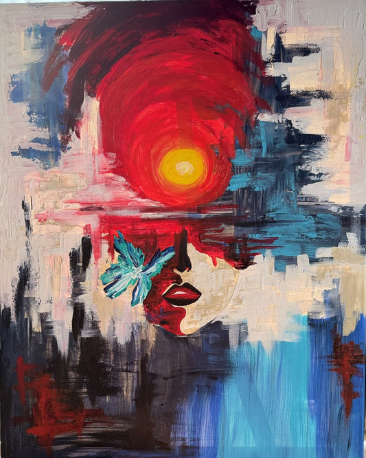 Eclipsed Emotions, 2025, acrylic, 30 x 24 in. / 76.2 x 60.96 cm.