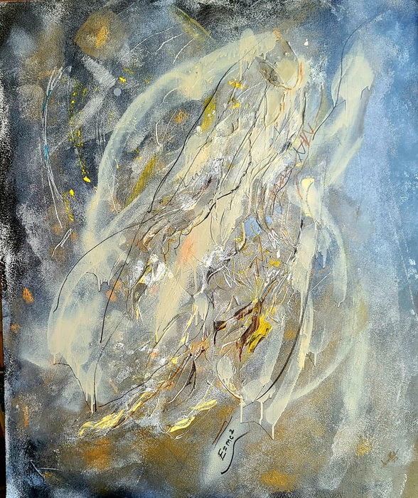 Emc2, 2023, mixed media, 36 x 30 in. / 91.44 x 76.2 cm.