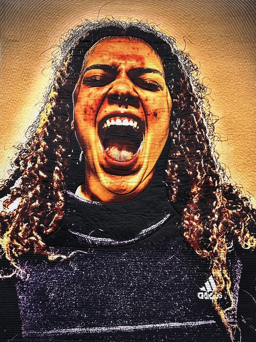 Exasperate, 2024, art quilt, 36 x 27.5 in. / 91.44 x 69.85 cm.