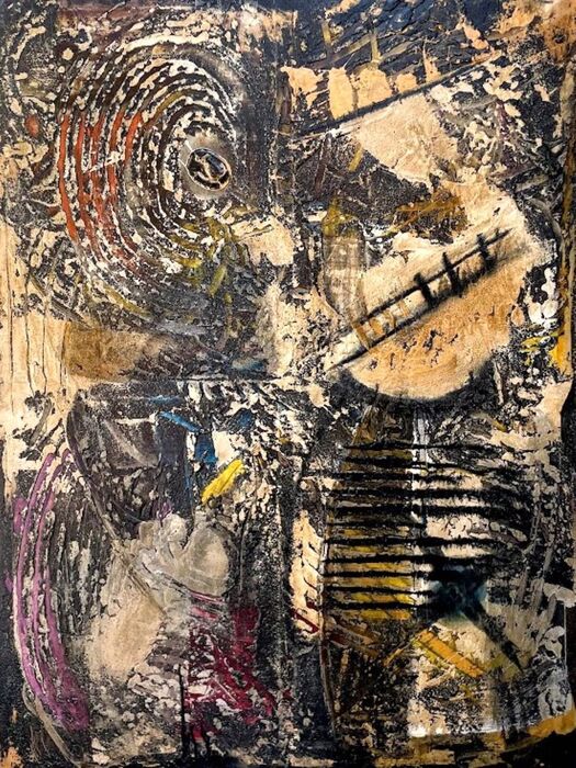 Excavations, 2024, mixed media, 48 x 36 in. / 121.92 x 91.44 cm.