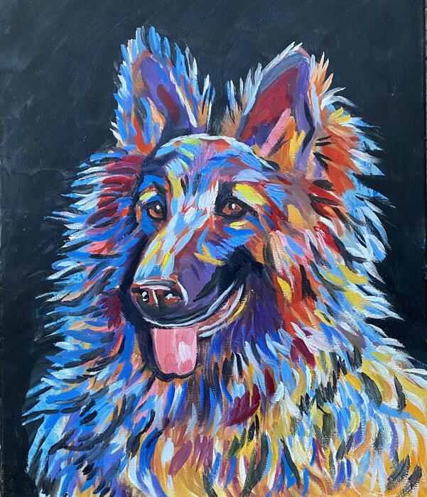 Faithful Friend, 2024, acrylic on canvas, 16 x 20 in. / 40.64 x 50.8 cm.