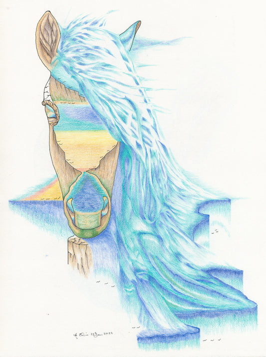Fantasy 33, 2022, mixed media, 11 x 14 in. / 27.94 x 35.56 cm.
