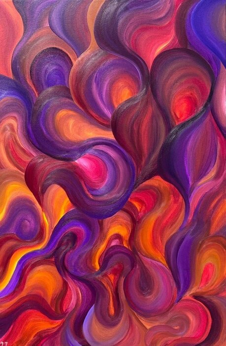 Feel The Fire, 2022, acrylic on canvas, 36 x 24 in. / 91.44 x 60.96 cm.