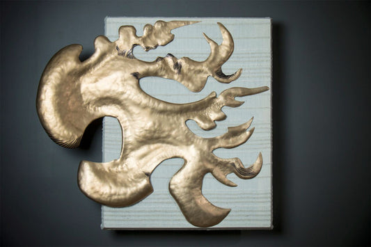 Flemish, 2019, anodized aluminum, 30 x 34 in. / 76.2 x 86.36 cm.