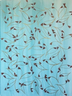 Fluid Floral Design, 2022, watercolor and ink on arches watercolor paper, 24 x 30 in. / 60.96 x 76.2 cm.