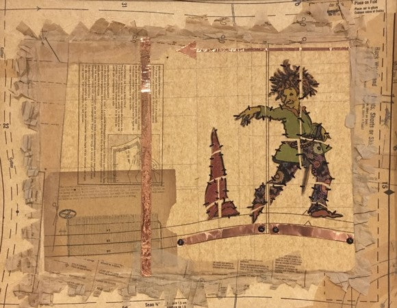 Fractured Fairy Tale: Imp, 2020, mixed media, 16 x 20 in. / 40.64 x 50.8 cm.