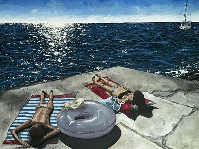 Cousins by the Coast, 2022, acrylic, 18 x 24 in. / 45.72 x 60.96 cm.