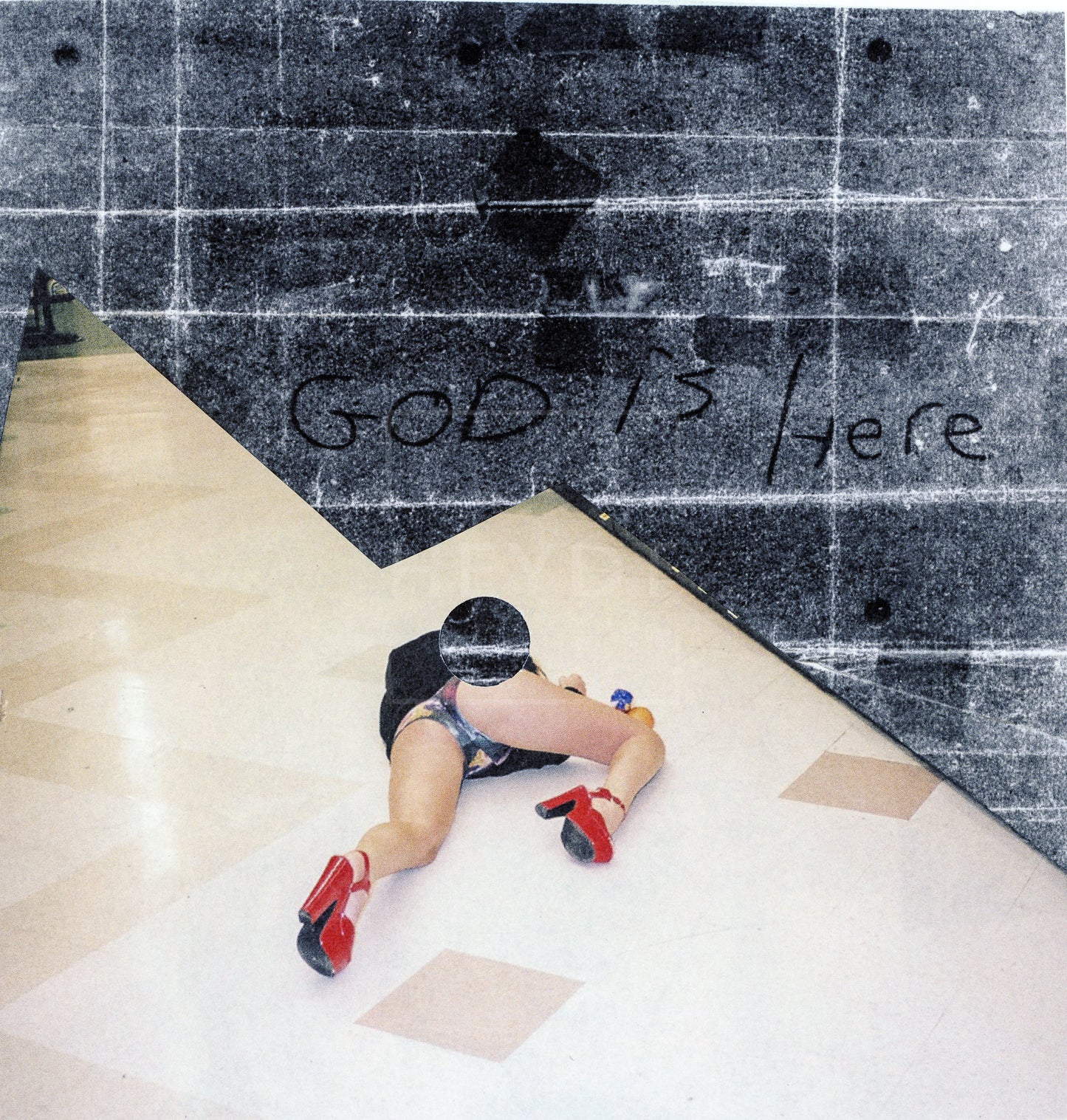 God is Here, 2020, analog assemblage, 20 x 20 in. / 50.8 x 50.8 cm.