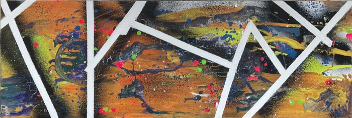 Graffiti, 2023, acrylic, 12 x 36 in. / 30.48 x 91.44 cm.