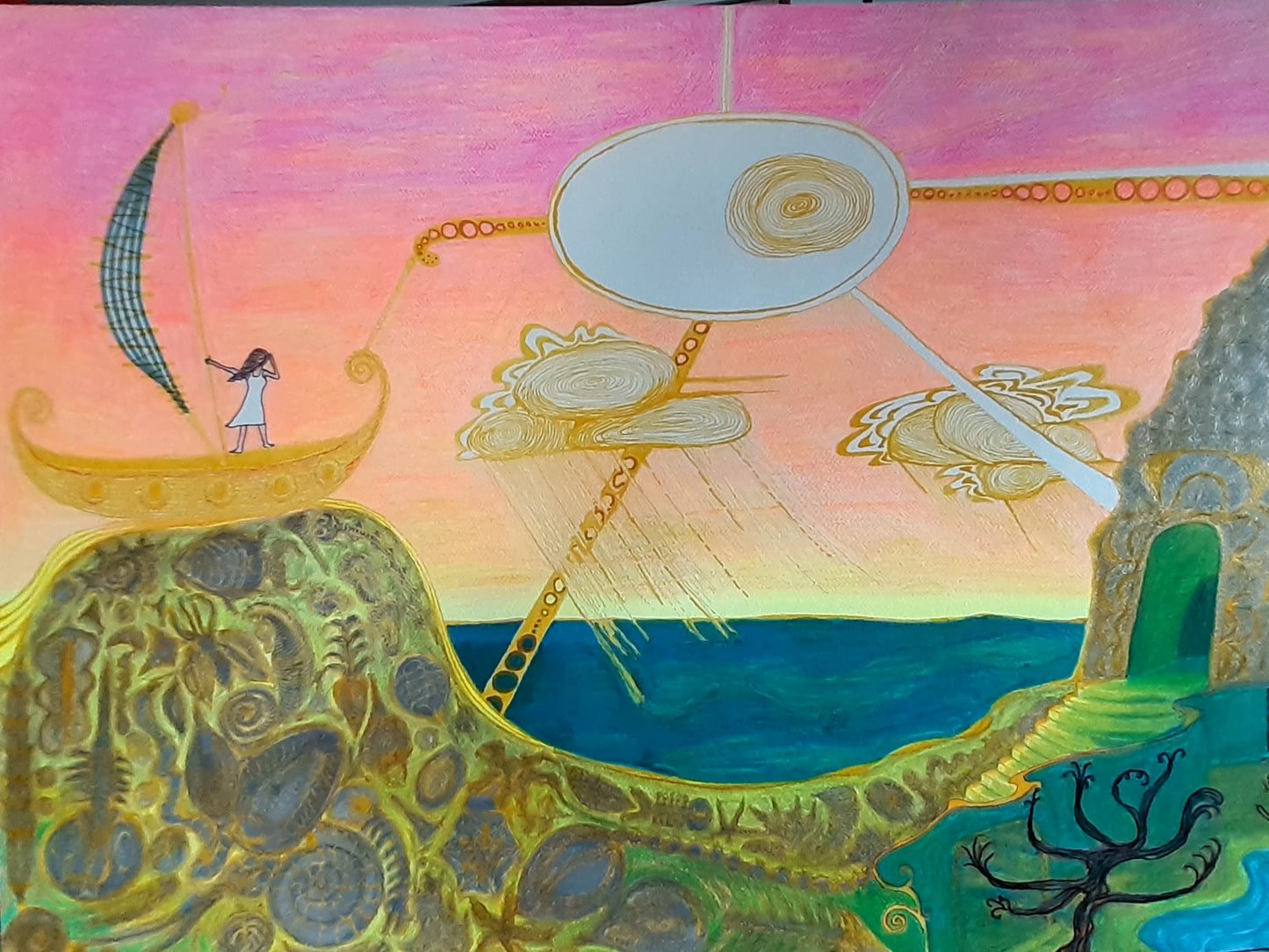 High and Dry, 2025, mixed media, 22 x 30 in. / 55.88 x 76.2 cm.