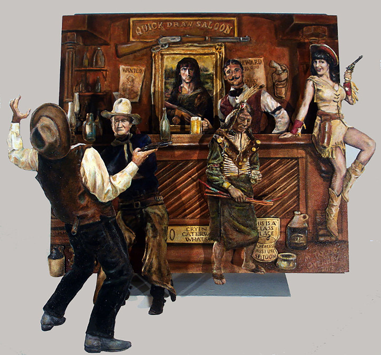 How the West Was Won, 2013, oil on masonite assemblage, 24 x 22 in. / 60.96 x 55.88 cm.