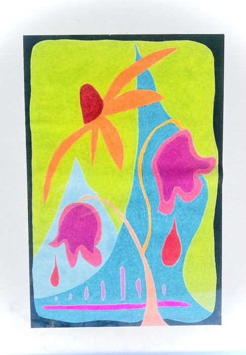 Two Lips and Daisy, 2004, oil pastel on paper, 16 x 12 in. / 40.64 x 30.48 cm.