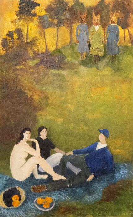 Who Invited You?, 2025, oil on canvas, 30 x 48 in. / 76.2 x 121.92 cm.