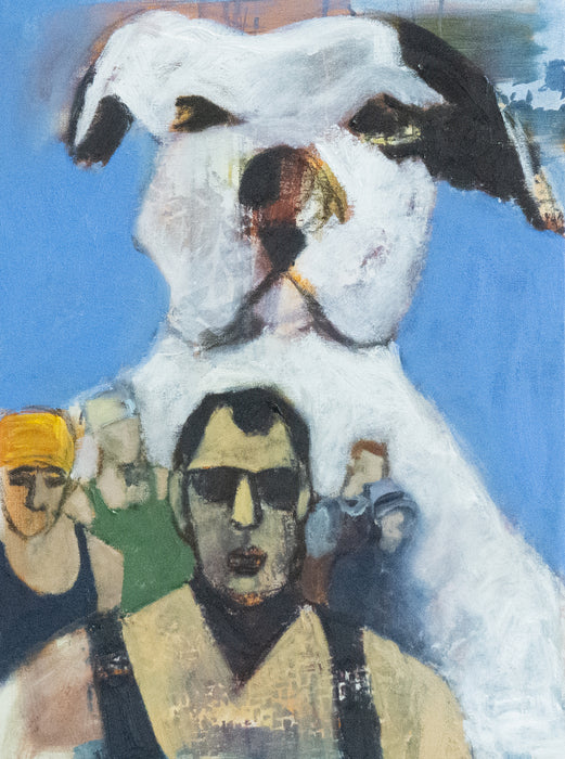 Dog and Man, 2024, oil on canvas, 24 x 18 in. / 60.96 x 45.72 cm.