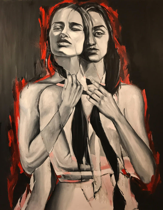 Ladies of Hades, 2018, oil on canvas, 60 x 48 in. / 152.4 x 121.92 cm.