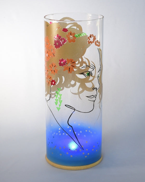 Persephone, 2025, glass art lamp, 10 x 4 x 4 in. / 25.4 x 10.16 x 10.16 cm.