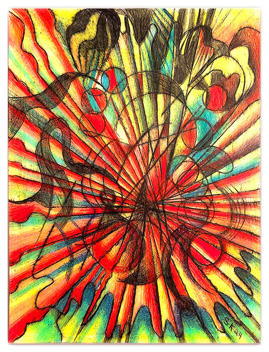 Into The Labyrinth - 4, 2024, mixed media, 12 x 9 in. / 30.48 x 22.86 cm.