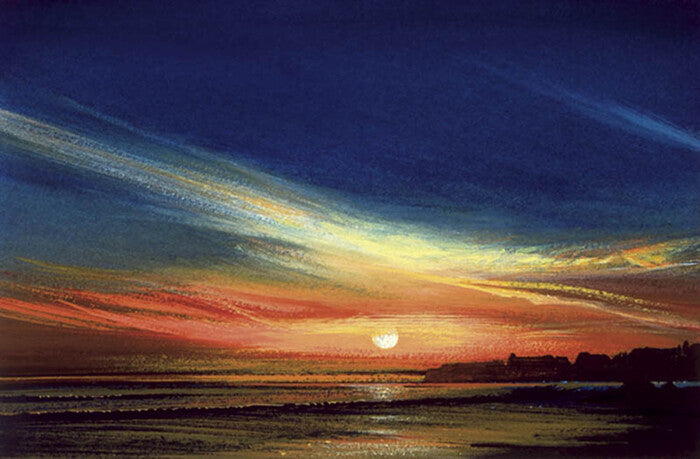 Capitola Sunset, 2013, gouache on watercolor paper, 5 x 8 in. / 12.7 x 20.32 cm.