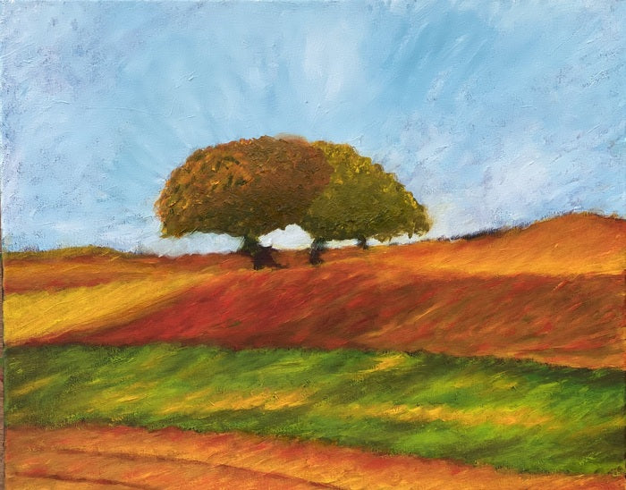 Orange Blooming, 2024, oil on canvas, 16 x 20 in. / 40.64 x 50.8 cm.