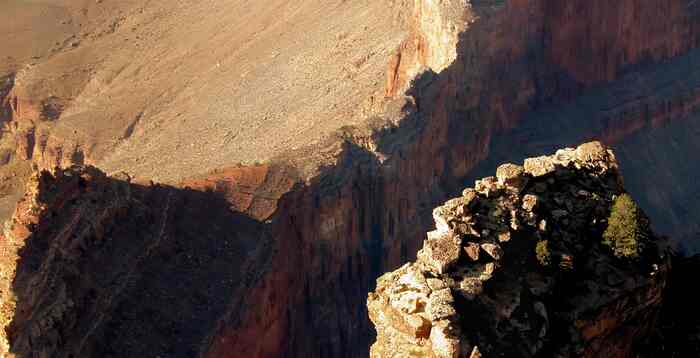 Shadows at the Rim, 2000, photograph, 8 x 16 in. / 20.32 x 40.64 cm.